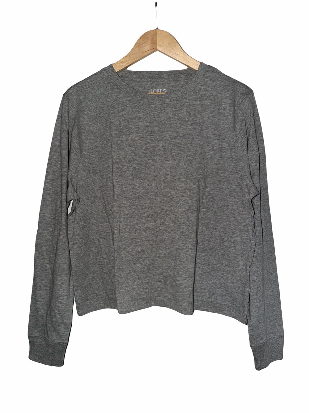 J.Crew Heather Gray Long Sleeve Crewneck Tee Vintage Jersey Cropped